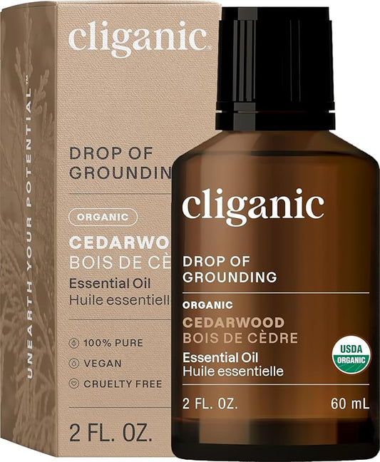 Cliganic Organic Cedarwood Essential Oil - 100% Pure Natural for Aromatherapy Diffuser | Non-GMO Verified (Packaging May Vary)-BrightBean Baby