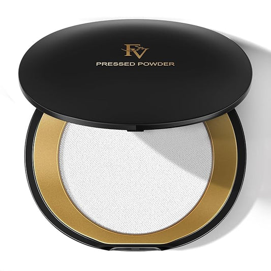 FV Talc-Free Medium Coverage Pressed Powder, Long-Lasting, Oil Control Matte Finish, Translucent Foundation Powder for Light, Medium & Tan Skin Tones, 0.28 Oz, Translucent-BrightBean Baby