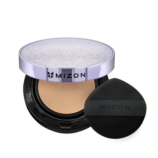 MIZON Vegan Collagen Cushion (15g/ 0.52 oz x 2 ea) Healthy and glowing look, Medium coverage compact with SPF38 PA++ Protection, Skincare and makeup INCLUDES REFILL (#23 Sand Beige)-BrightBean Baby
