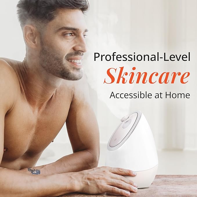 Vanity Planet Aira Ionic Facial Steamer (Beige) - Pore Cleaner That Detoxifies, Cleanses and Moisturizes - Adjustable Nozzle, Water Tank with 3 Essential Oil Baskets-BrightBean Baby