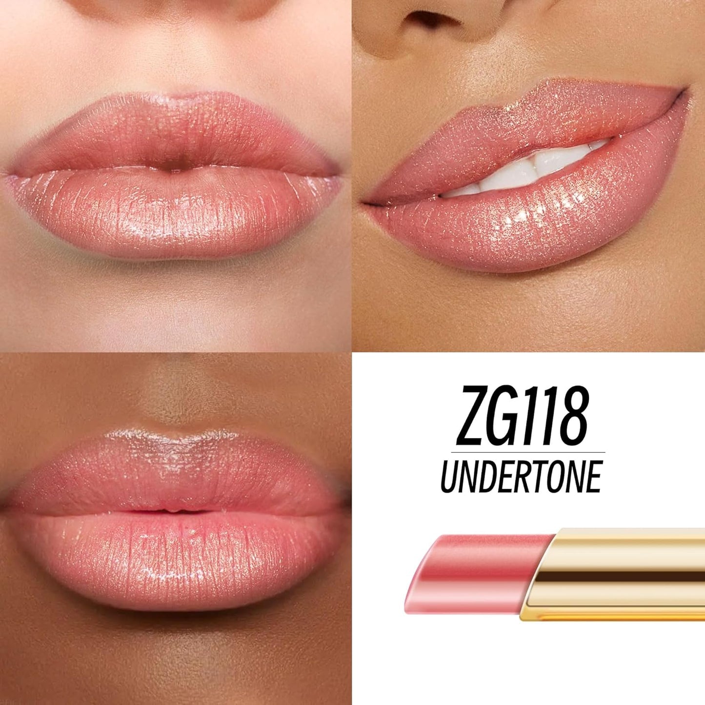Nude Lipstick Moisturizing for Women Shimmer Tinted Lip Balm Hydrating Nourishing Lip Gloss Vegan& Cruelty Free Lip Makeup, ZG118 Undertone-BrightBean Baby