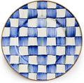 MACKENZIE-CHILDS Enamel Salad and Dessert Plate, Small Plate for a Dessert or Appetizer Dish, 8 Inches, Blue-and-White Royal Check