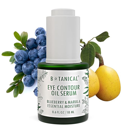Botanical Eye Contour Oil Serum | Blueberry & Marula Oil | Organic, Pure, Natural Skincare (0.6 fl oz | 18 ml)-BrightBean Baby