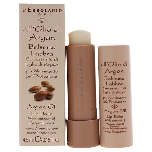 L'Erbolario Argan Oil Lip Balm - For Lips That Are Always Soft And Protected - Nourishing And Compacting Properties - Contains Extract Of Argan Leaves - Natural Origin Ingredients - 0.15 Oz-BrightBean Baby
