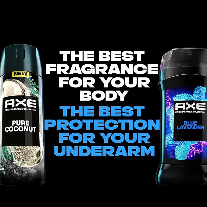 AXE Fine Fragrance Collection Premium Deodorant Body Spray for Men Pure Coconut 3 Count with 72H Odor Protection and Freshness Infused with Coconut, Eucalyptus, and Oak Essential Oils 4 oz-BrightBean Baby