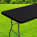 homing Rectangle Table Cloth Cover, Waterproof Polyester Elastic Fitted Tablecloth, Fits for 5 Foot Folding Tables, Washable Table Protector for Picnic, Camping, Outdoor (Black, 36" x 60")