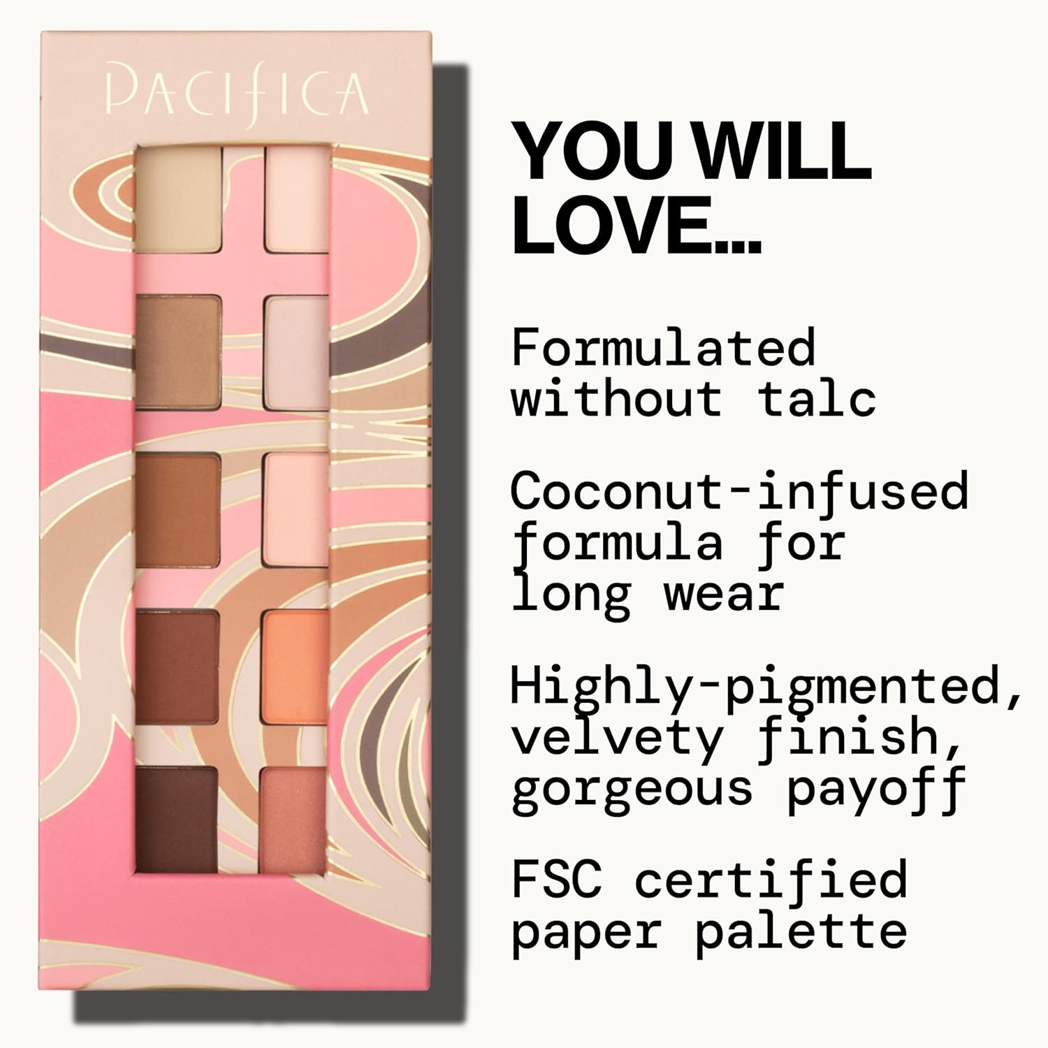 Pacifica Pink Nudes Mineral Eyeshadow Palette, 10 Neutral Shades, For Natural or Smoky Eye Look, Naked Eye Makeup, Longwearing & Blendable, Vegan, Cruelty Free Ophthalmologist Tested-BrightBean Baby