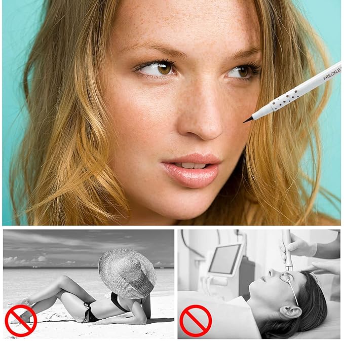 Freckle Pen, Freckle Makeup Pen for Face, Waterproof Long Lasting Quick Dry Faux Freckle Pen, Soft Artificial Freckles Makeup Face Decoration, Create Natural Sunkissed Skin (Chestnut)-BrightBean Baby