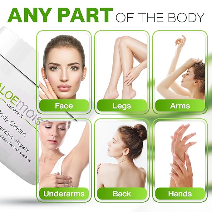 Organic Aloe Vera Lotion - Face & Body Moisturizing Cream with Natural Aloe Vera, Vitamin E Oil, Vitamin C, Retinol Cream, Shea Butter – Anti Aging Face Moisturizer for Women, Dry Skin (4 oz)-BrightBean Baby