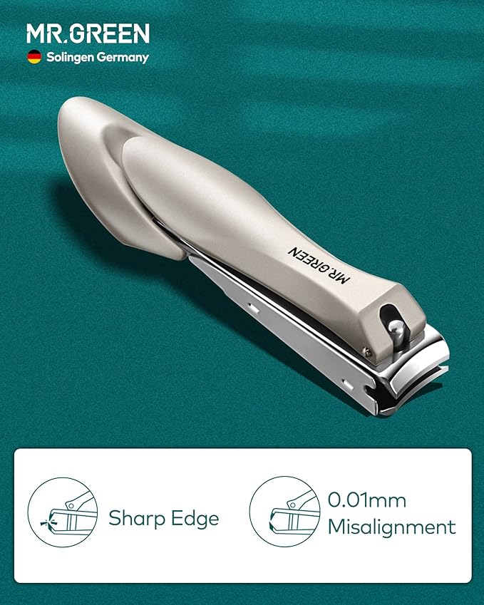 MR.GREEN Nail Clipper 3Pcs Set, Stainless Steel Manicure Pedicure Set with Nail Clippers, Glass Nail File & Tweezers, Medical Grade Grooming Kit with Travel Case Gift Box for Man & Woman (Pink)-BrightBean Baby