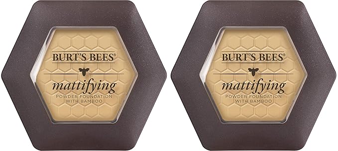 Burts Bees 100% Natural Mattifying Powder Foundation, Sand - 0.3 Ounce (Pack of 2)-BrightBean Baby