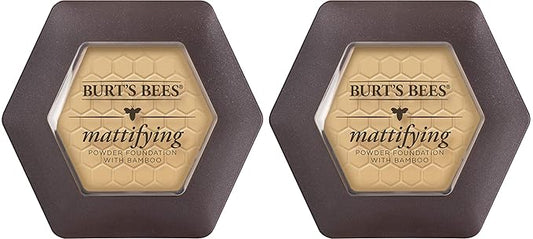 Burts Bees 100% Natural Mattifying Powder Foundation, Sand - 0.3 Ounce (Pack of 2)-BrightBean Baby