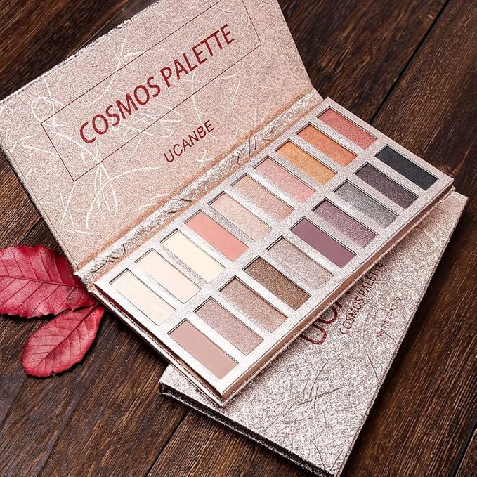 UCANBE 20 Colors Nude Eyeshadow Palette, High Pigmented Shimmer Matte Metallic Eye Shadow Pallets, Long Lasting Blendable Neutral Smokey Warm Bronze Eye Makeup-BrightBean Baby