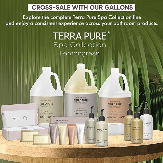 Terra Pure Spa Collection 1 Liter Shampoo Refill Bag For Soap Dispensers | Bulk Toiletries for Vacation Rentals, and Home Bathroom Showers | Green Tea Lemongrass | Single-BrightBean Baby