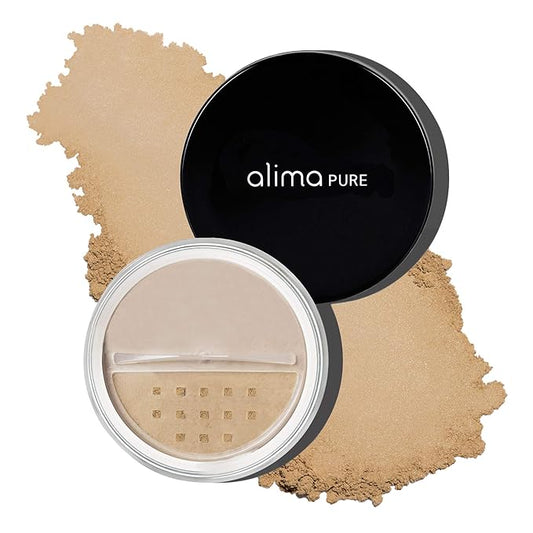 Alima Pure Matte Foundation Loose Mineral Powder Foundation Makeup, Loose Powder Makeup Oil Free Talc Free Powder, Natural Makeup Mineral Foundation Full Coverage Natural Foundation Powder .15 oz/4.5g-BrightBean Baby