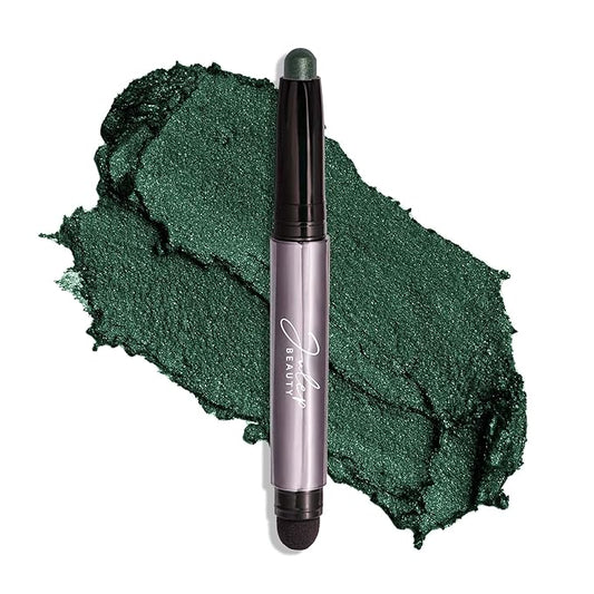 Julep Eyeshadow 101 Cream-to-Powder Waterproof Shadow Stick – Evergreen Shimmer – Long-Lasting, Crease-Proof, Deep Green Shimmer Cream Eyeshadow with Built-in Smudger-BrightBean Baby
