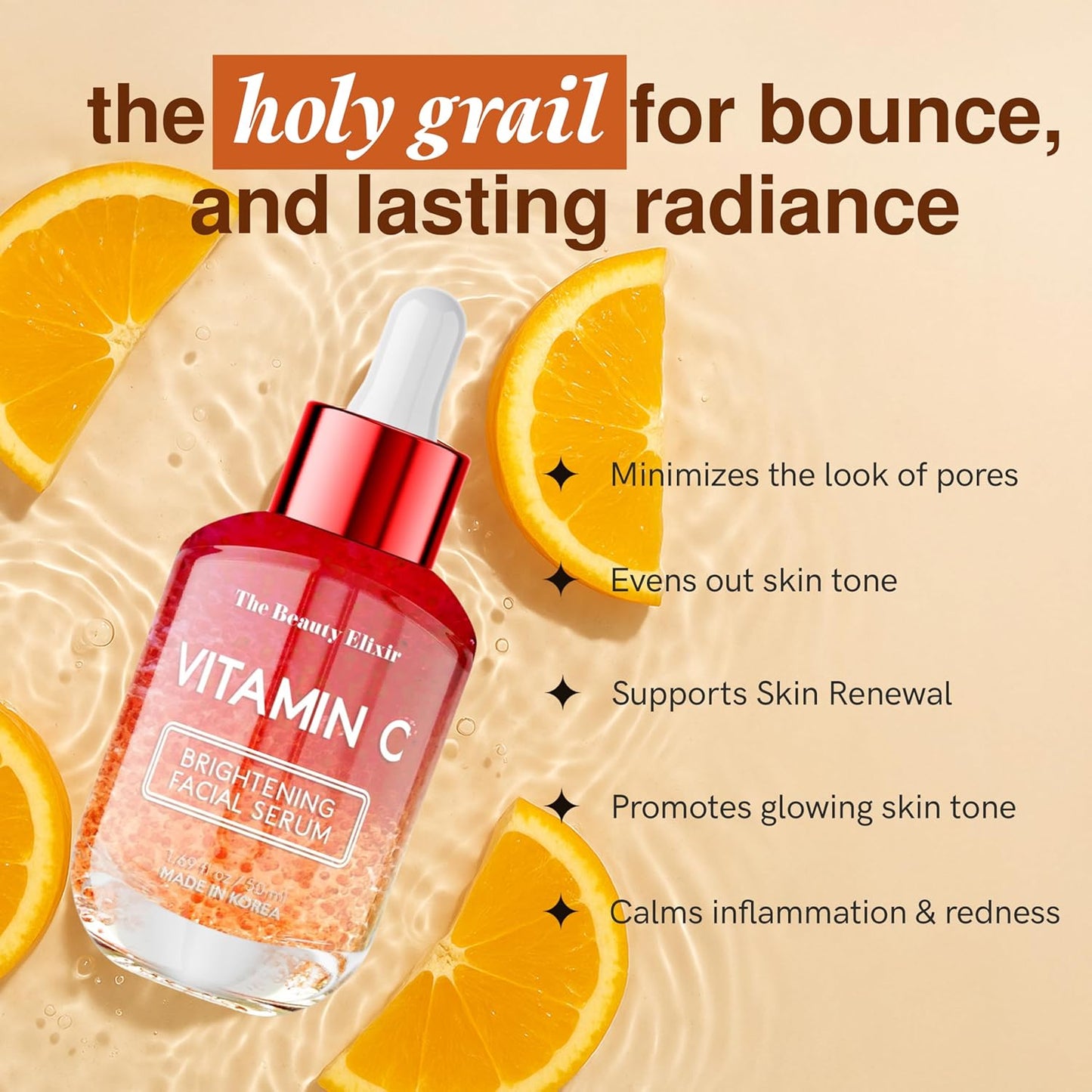 Vitamin C Serum For Face - Dermatologist Tested - Anti-Aging & Dark Spot Remover - Brightening, Clean Beauty, Cruelty-Free, Korean Skin Care for Glass Skin - All Skin Types - 1.69oz-BrightBean Baby