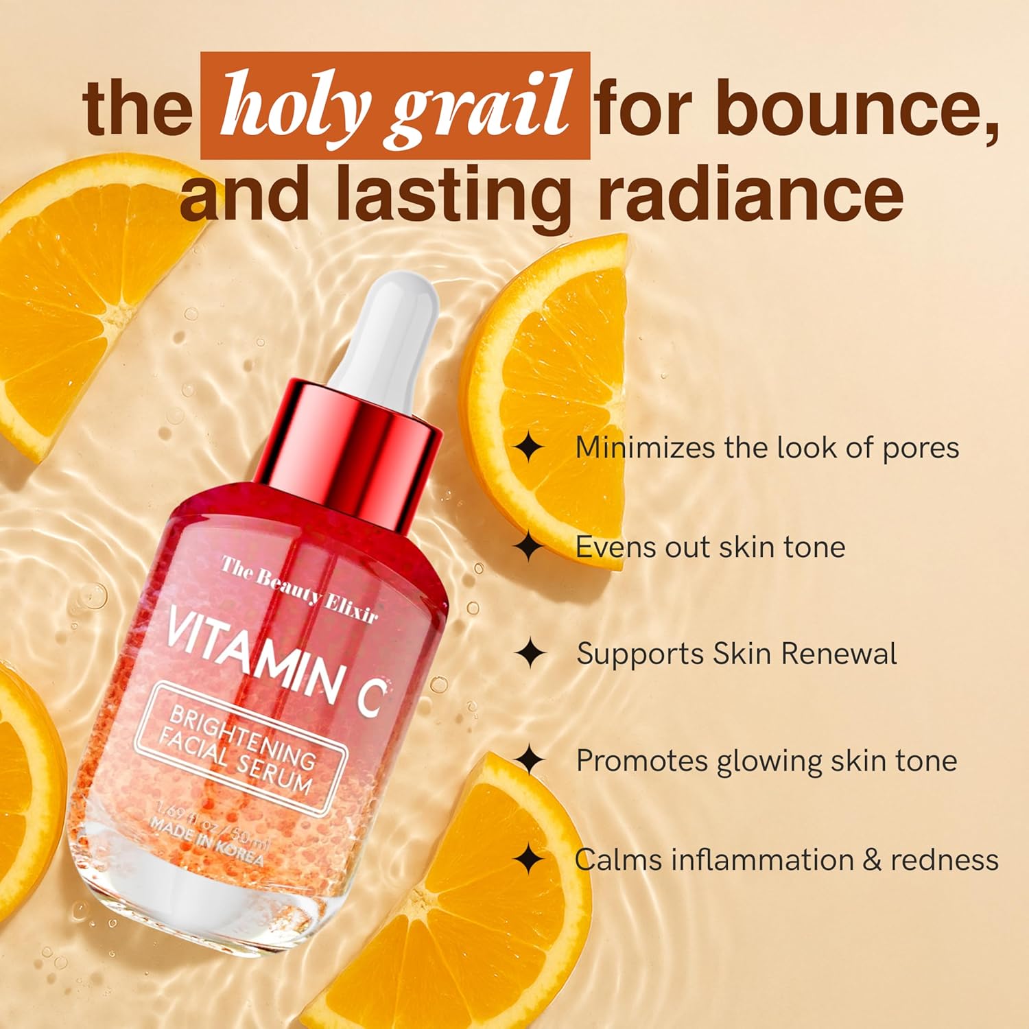 Vitamin C Serum For Face - Dermatologist Tested - Anti-Aging & Dark Spot Remover - Brightening, Clean Beauty, Cruelty-Free, Korean Skin Care for Glass Skin - All Skin Types - 1.69oz-BrightBean Baby