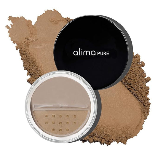 Alima Pure Matte Foundation Loose Mineral Powder Foundation Makeup, Loose Powder Makeup Oil Free Talc Free Powder, Natural Makeup Mineral Foundation Full Coverage Natural Foundation Powder .15 oz/4.5g-BrightBean Baby