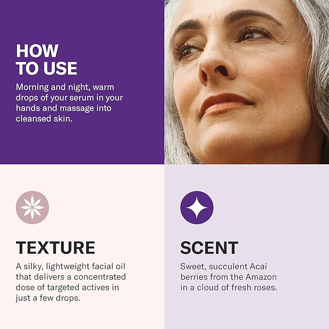 Odacité Anti Aging Serum Concentrate with Acai + Rose - Revitalizing Facial Oil, Youthful Glow, Improves Skin Tone, Wrinkles, and Firmness, Age defying, Rose Oil, 0.17 fl. oz.-BrightBean Baby