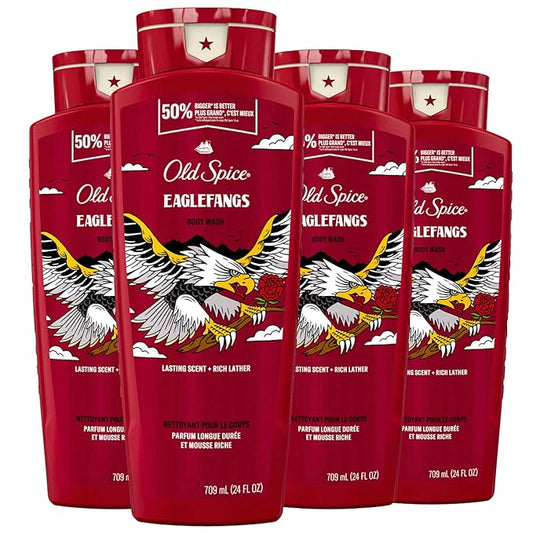 Old Spice Body Wash for Men, Eaglefangs, Long Lasting Lather, 24 fl oz (Pack of 4)-BrightBean Baby