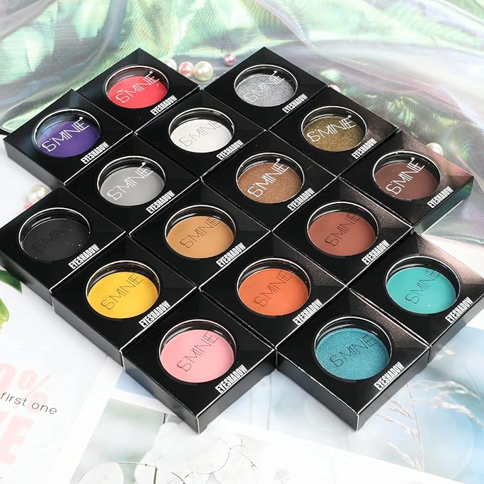 ISMINE Single Eyeshadow Powder Palette, Matte Light Pink, High Pigment, Longwear Single Eye Makeup for Day & Night