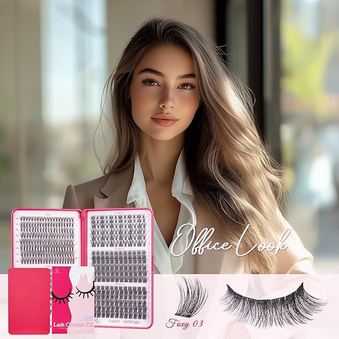 Foxy Beauty Wispy Lash Clusters - 536Pcs Natural 8-16MM EyeLash Clusters 30D 40D & Foxy Lashes For Natural Look D Curl Lash Clusters For DIY Lashes At Home-BrightBean Baby