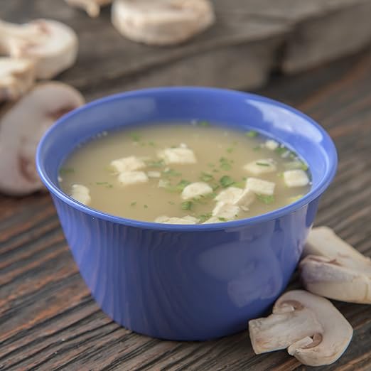 Carlisle FoodService Products Dallas Ware Reusable Plastic Bowl Bouillon Cup Bowl for Home and Restaurant, Melamine, 8 Ounces, Ocean Blue, (Pack of 24)