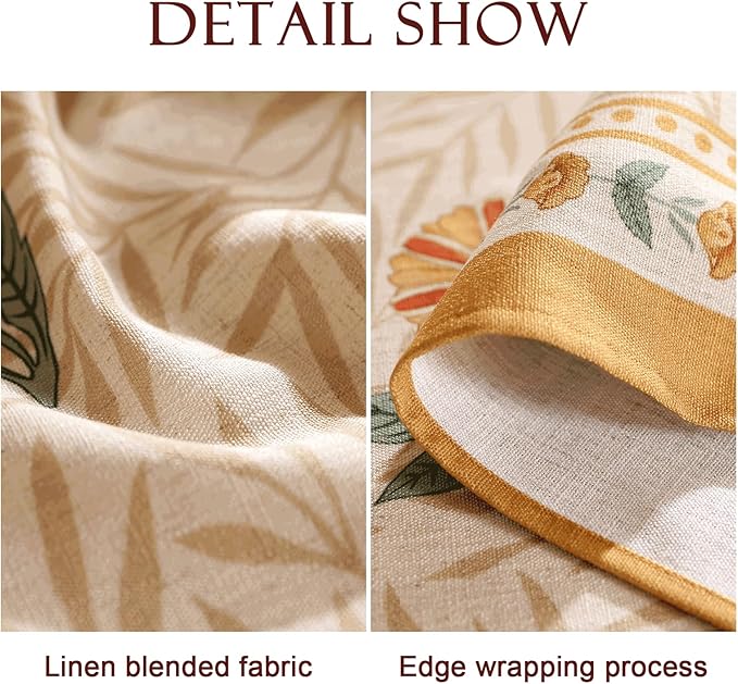 patdrea Designer French Vintage Extra Long Rectangular Tablecloth,Yellow Floral Pattern Anti-Wrinkle Table Cloth,Decor Cover for Kitchen Dining Parties,Christmas,Thanksgiving,67"x118"-Cornflowers