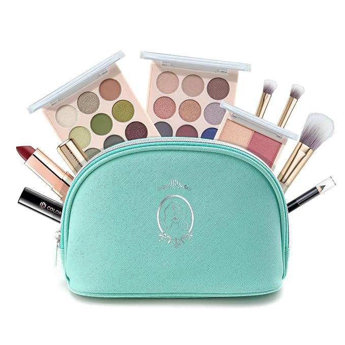 Color Nymph All In One Makeup Kit, Makeup Gift Set for Beginners Teenager Girls with Eyeshadow Palette Blush Lipstick Lip Pencil Eye Pencil Brush Mascara Portable Bag-BrightBean Baby