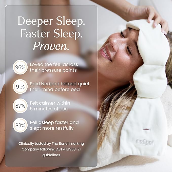 Nodpod Gentle Pressure Sleep Mask | Patented Light Blocking Design for Sleeping, Traveling & Relaxation - Bone-BrightBean Baby
