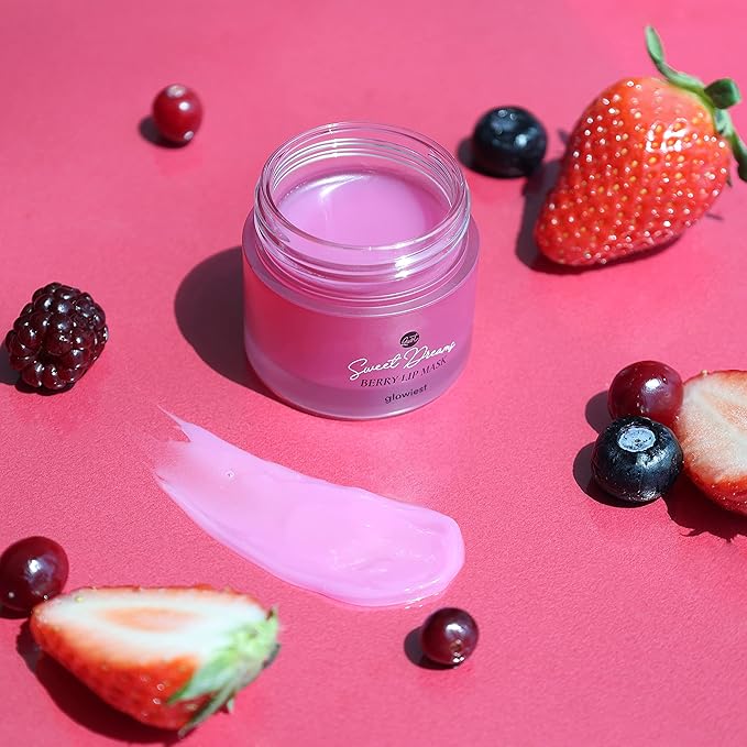 Sweet Dreams Lip Mask: Nourishing, Plumping and Hydrating Lip Balm | Ecofriendly Lip Sleeping Mask | Hyaluronic Acids + Vitamin C + Shea Butter + Antioxidants | Berry - 0.7 oz.-BrightBean Baby