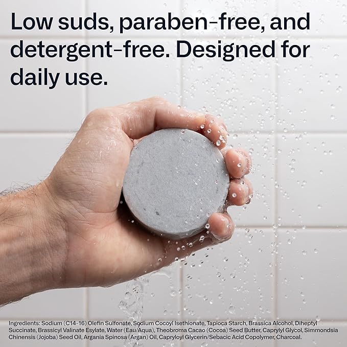 Modern Mammals Light Shampoo Bar - Minimalist Hair Care, Low Suds, Low Lather, Vegan, Sensitive Scalps, No Poo, Anti Poof, Natural Ingredients, Fragrance-Free (1 Bar + BarBag)-BrightBean Baby