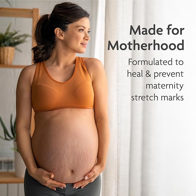 TriLASTIN Belly Oil (3.4oz), Stretch Mark Oil, Belly Oil for Pregnant Women, Serum for Scars and Stretchmarks, Body Oil, Paraben-Free and Hypoallergenic-BrightBean Baby