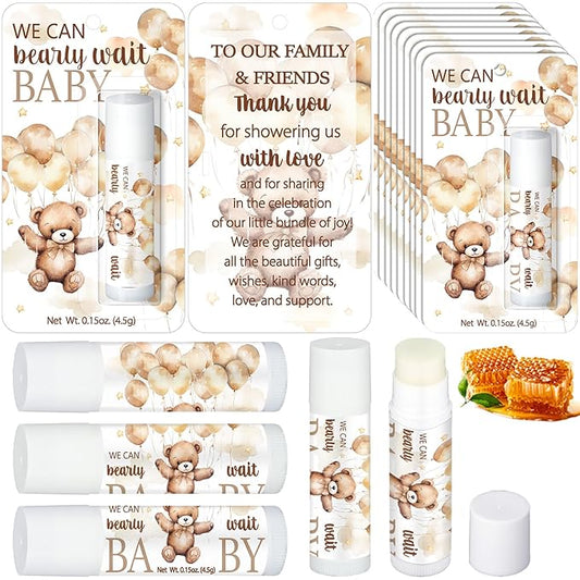 30 Pack Bear Baby Shower Party Gifts Favors Gifts Bulk Lip Balms for Guests Woman Man Entertainment Neutral Gender Reveal Favors Baby Shower Prizes Souvenirs Baby Gift Bags Stuffers-BrightBean Baby