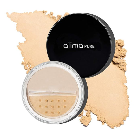 Alima Pure Matte Foundation Loose Mineral Powder Foundation Makeup, Loose Powder Makeup Oil Free Talc Free Powder, Natural Makeup Mineral Foundation Full Coverage Natural Foundation Powder .15 oz/4.5g-BrightBean Baby
