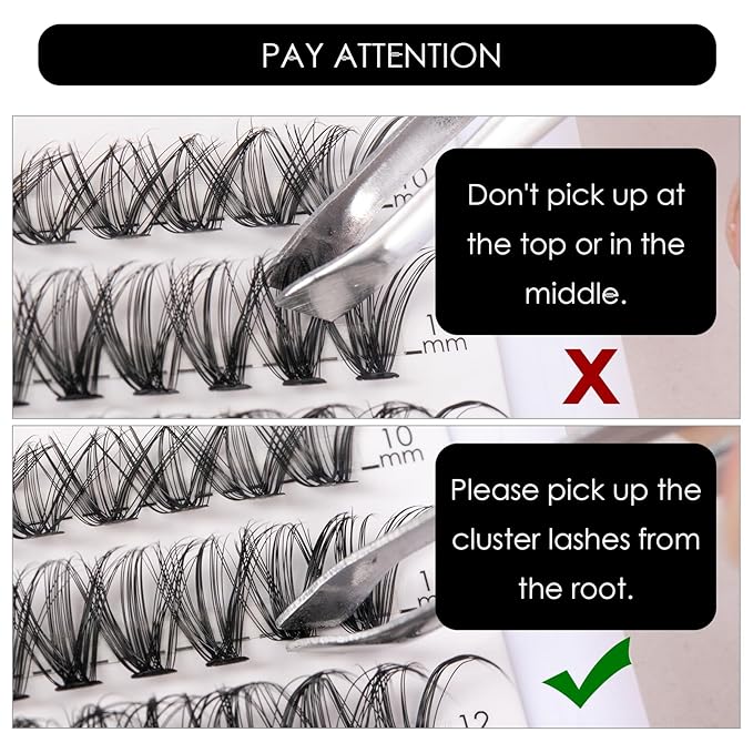 Lash Clusters 320pcs Individual Lashes 30D&40D DIY Lash Extensions D Curl Lash Clusters False Eyelashes Natural Look 10-16mm Mix Cluster Eyelash Extensions EASY TO USE (30D+40D-0.07D)-BrightBean Baby