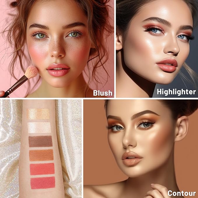 Black Grey Eyeshadow Makeup Palette + 15 Brushes Set, 86 Colors Matte Glitter Highly Pigmented Long Lasting Eye shadow, Blush, Contour, Highlighter All in One Make Up Kit for Halloween & Daily Use-BrightBean Baby