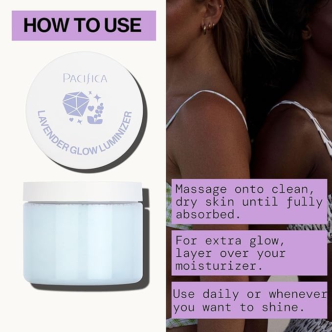 Pacifica Lavender Glow Shimmering Body Jelly – Moon-Kissed Illuminator & Hydrating Body Gel, Lightweight Glow Highlight with Lavender & Vanilla, Clean Beauty, Vegan, Cruelty-Free, 6 oz-BrightBean Baby