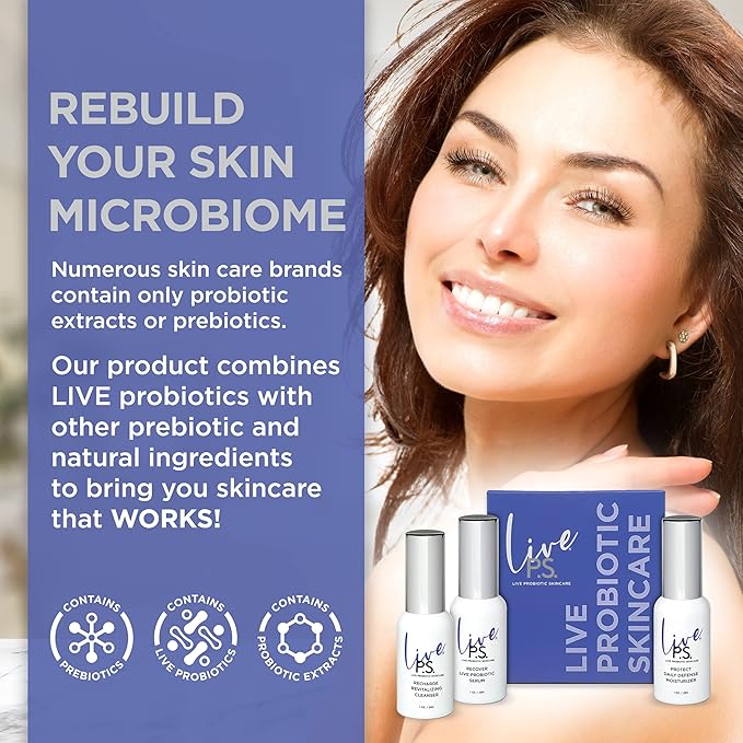 3-Step Skin Care Kit – Face Cleanser, Probiotic Serum & Moisturizer – Ultimate Recipe for Balanced, Glowing, Hydrated Skin – Perfect for All Skin Types – Travel Size – Vegan & Cruelty-Free-BrightBean Baby