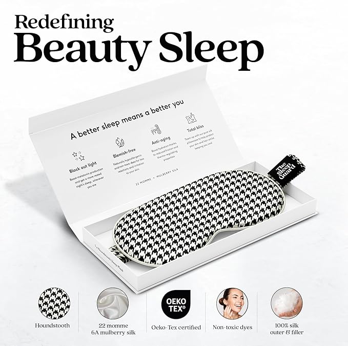 Pure Silk Sleep Mask [100% 6A Mulberry Silk, 22 Momme] Light Blocking Travel Essentials. Eye Masks for Sleeping. Black Oeko-Tex Blindfold. Eye Covers for Men & Women-BrightBean Baby