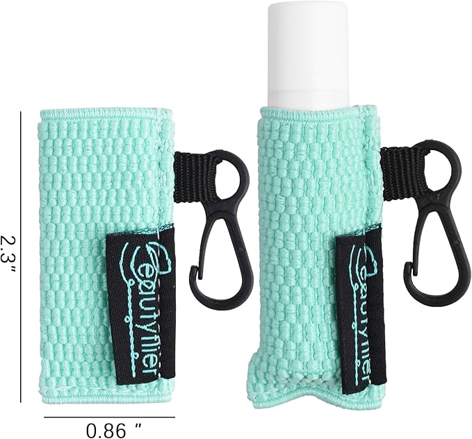 Beautyflier Cute Elastic Lip Balm Holder Keychain, Lipstick Sleeve Chapstick Sleeve Holder for Burts Bees Chapstick-BrightBean Baby