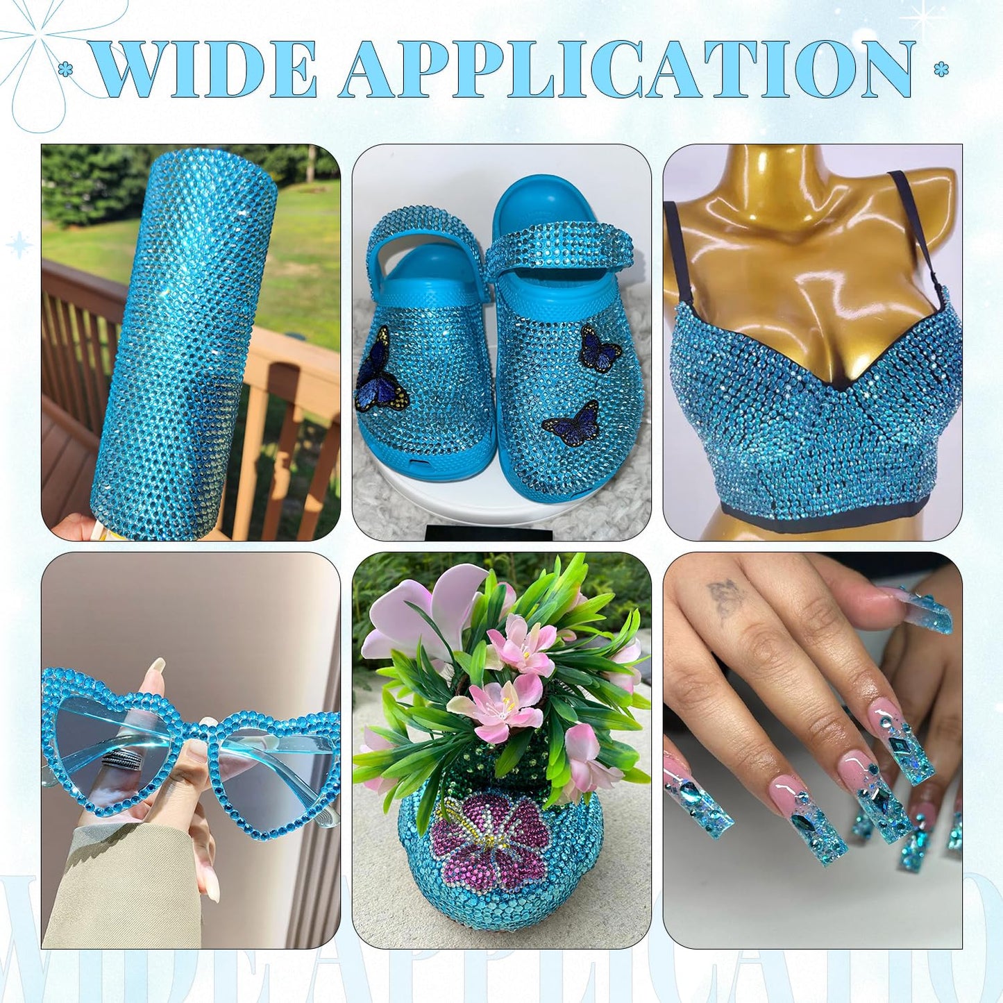 6000Pcs Resin Rhinestones for Bedazzling with 3Pcs B7000 Jewelry Glue, 1 Box Indicolite Flatback Rhinestones for Crafting Crafts DIY, Crystals Gems for Clothing Shoes Tumblers Nail Art Makeup-BrightBean Baby