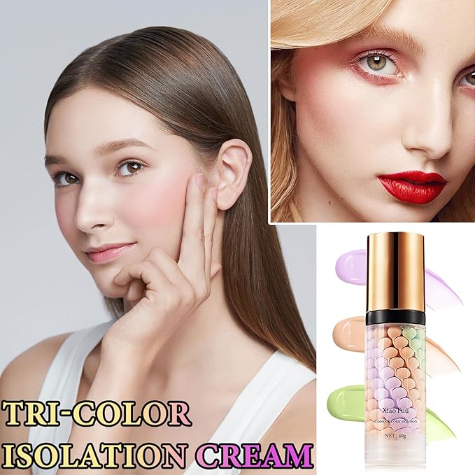 Color Correcting Facial Serum,Isolation Cream,Pore Primer,Invisible Pore,Skin Tone Correcting,Moisturizing Concealer Foundation Face Makeup Brightening Primer Base-BrightBean Baby