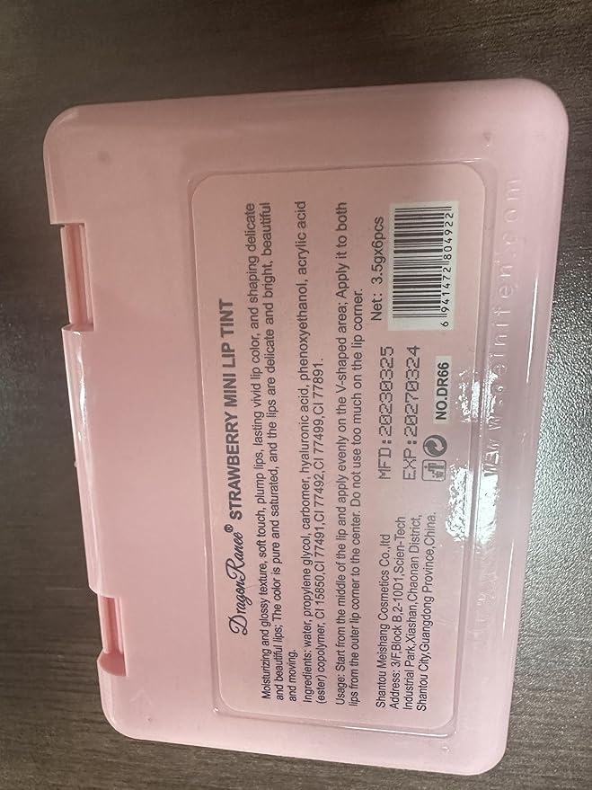 6 Colors Lip Tint Stain Set, Korean Velvet Watery Lip Stain Moisturizing Mini Liquid Lipstick, Multi-use Lip and Cheek Tint, Long lasting Non-Stick Cup Waterproof, Lip Color Makeup-BrightBean Baby