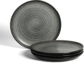 Stone Lain Dua 4-Piece Dinner Plate Set Stoneware, Black