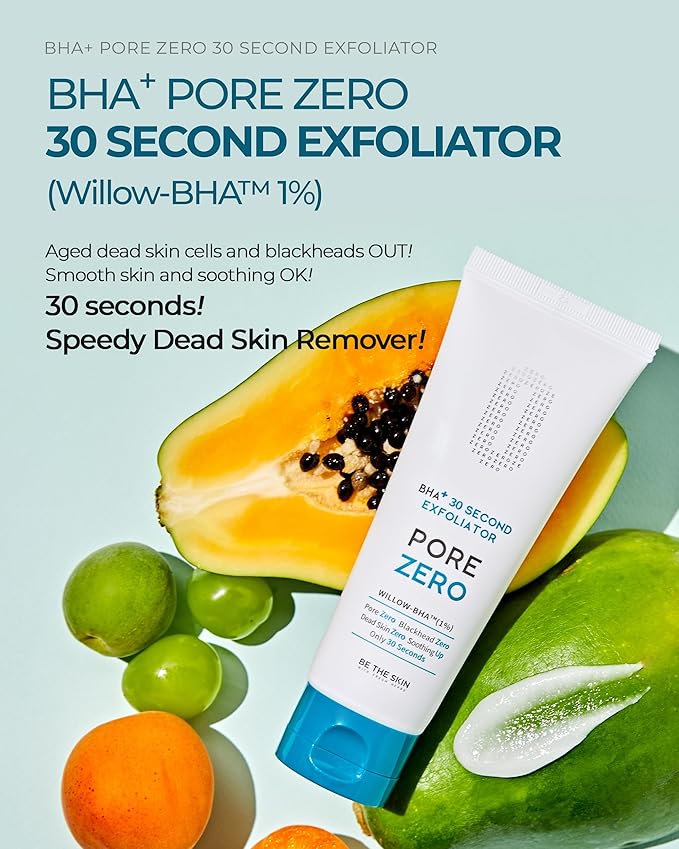 BHA+ Pore Zero 30 Second Exfoliator - Pore Erasing Face Peeling Gel with Salicylic Acid, Aloe Vera - Removes Dead Skin & Sebum - Glass Clear Skin, Korean Skincare, 3.38oz.-BrightBean Baby