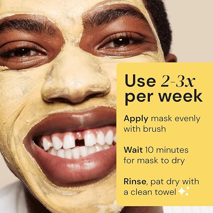 Gleamin Vitamin C Clay Mask for Dark Spots, Turmeric Clay Face Mask Skin Care, Deeply Cleanses & Refines Pores, Brightens Uneven Tone and Helps Improve Post-Blemish Scarring & Texture - 5 Oz-BrightBean Baby