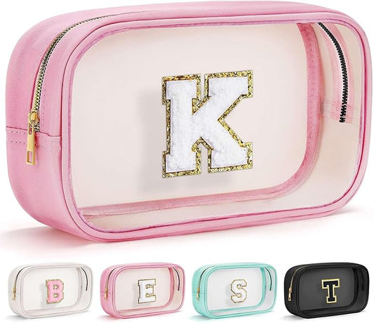 YOOLIFE Birthday Gifts Clear Makeup Bag Cosmetic Bag Pink Preppy Stuff Travel Accessories Makeup Pouch Birthday Gift for 4 5 6 7 8 9 10 11 12 Year Old Girls Graduation Teacher Gift K-BrightBean Baby