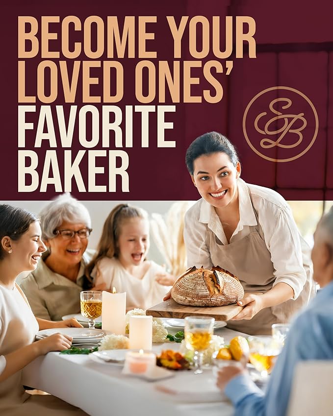 Superbaking 2 pcs Banneton Bread Proofing Basket, 9" Splinter-Free Round Rattan Bread Basket with Liners, Sourdough Starter Kit, Sourdough Bread Baking Supplies & Sourdough Kit, Bread Making Tools